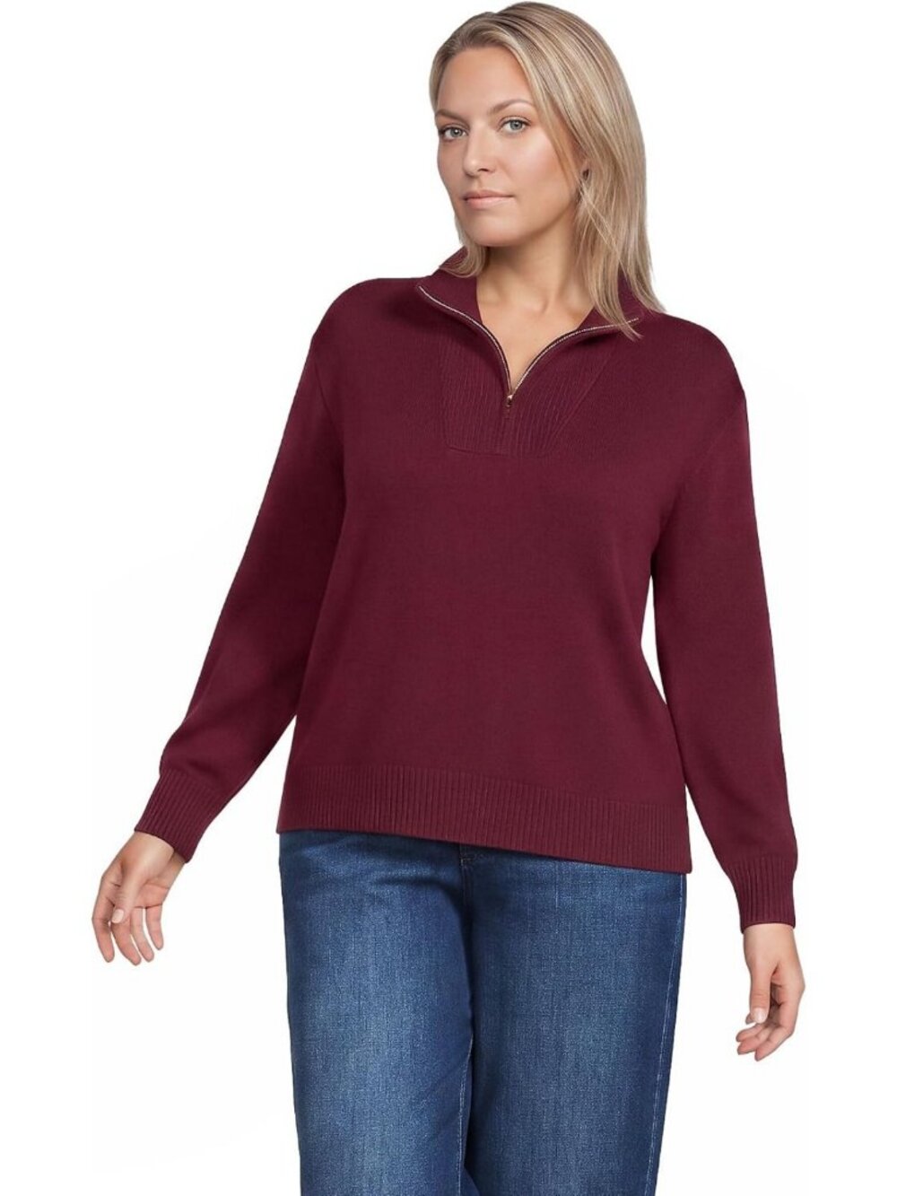 Cozy Women's Slim Fit Quarter Zip Sweater - Perfect for Layering & Style